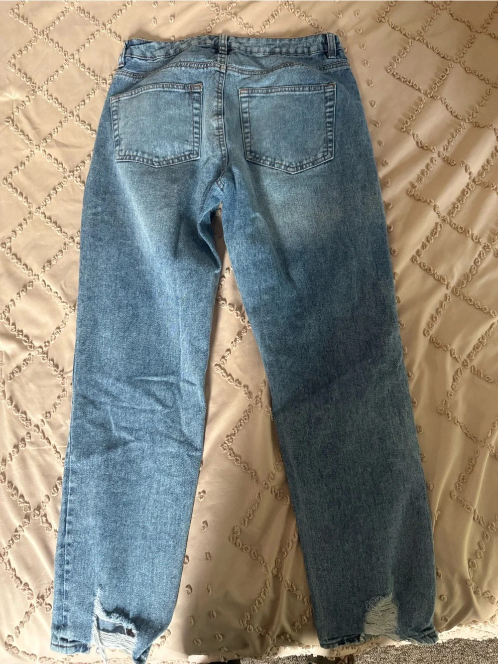 Refuge Women's Distressed Blue Ripped Jeans - Picture 3 of 3